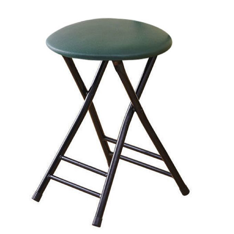 Dark green leather stool