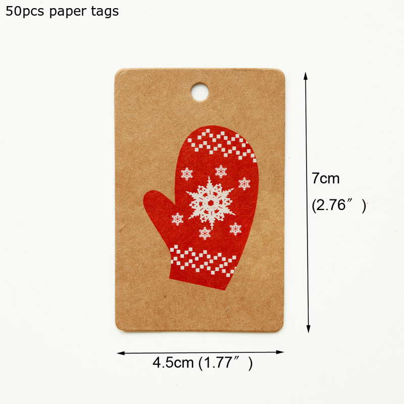 Christmas glove tag 50 PCs