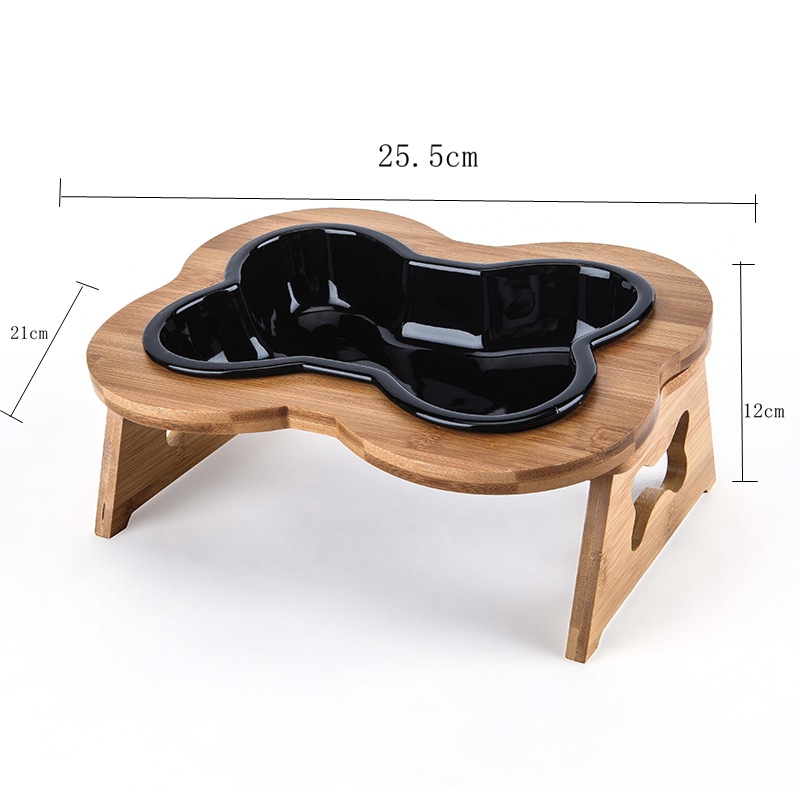 Black bone bowl bamboo wooden frame