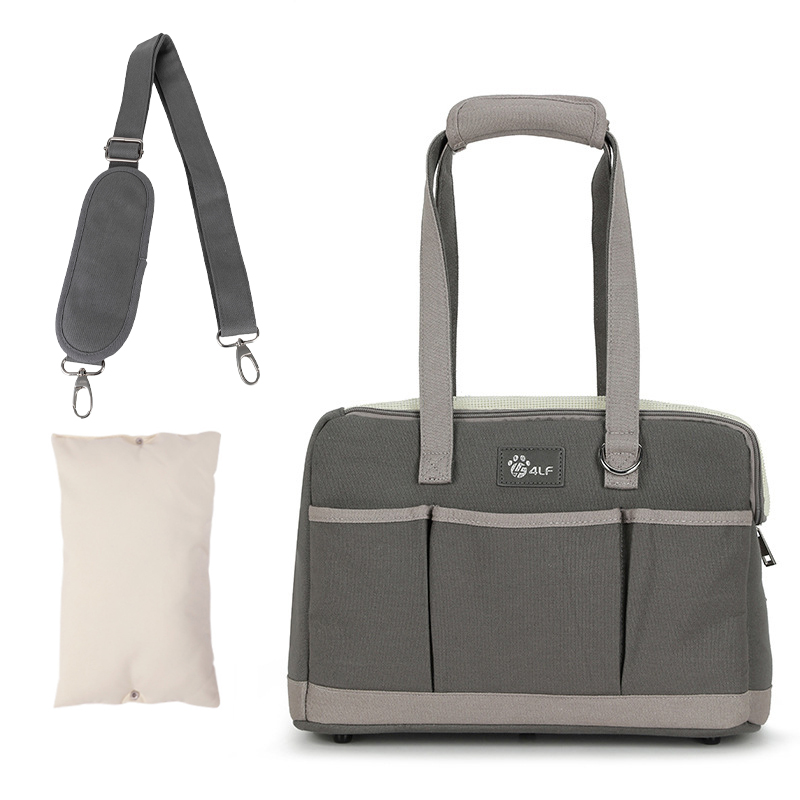 Grey canvas with shoulder straps