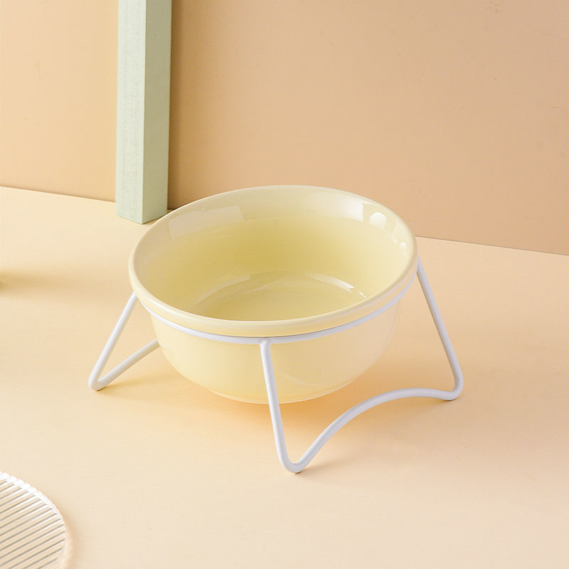 Light yellow single bowl single hole white support