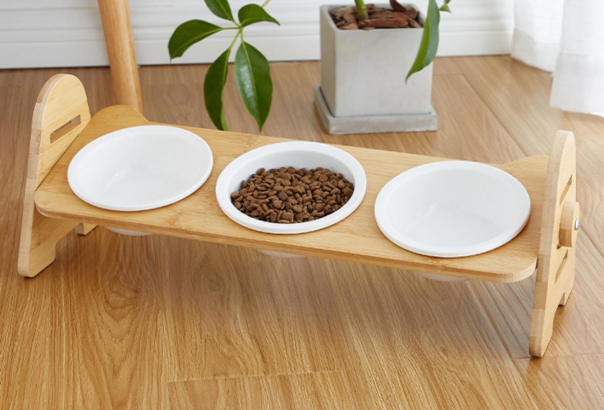 Bamboo frame set of three bowls