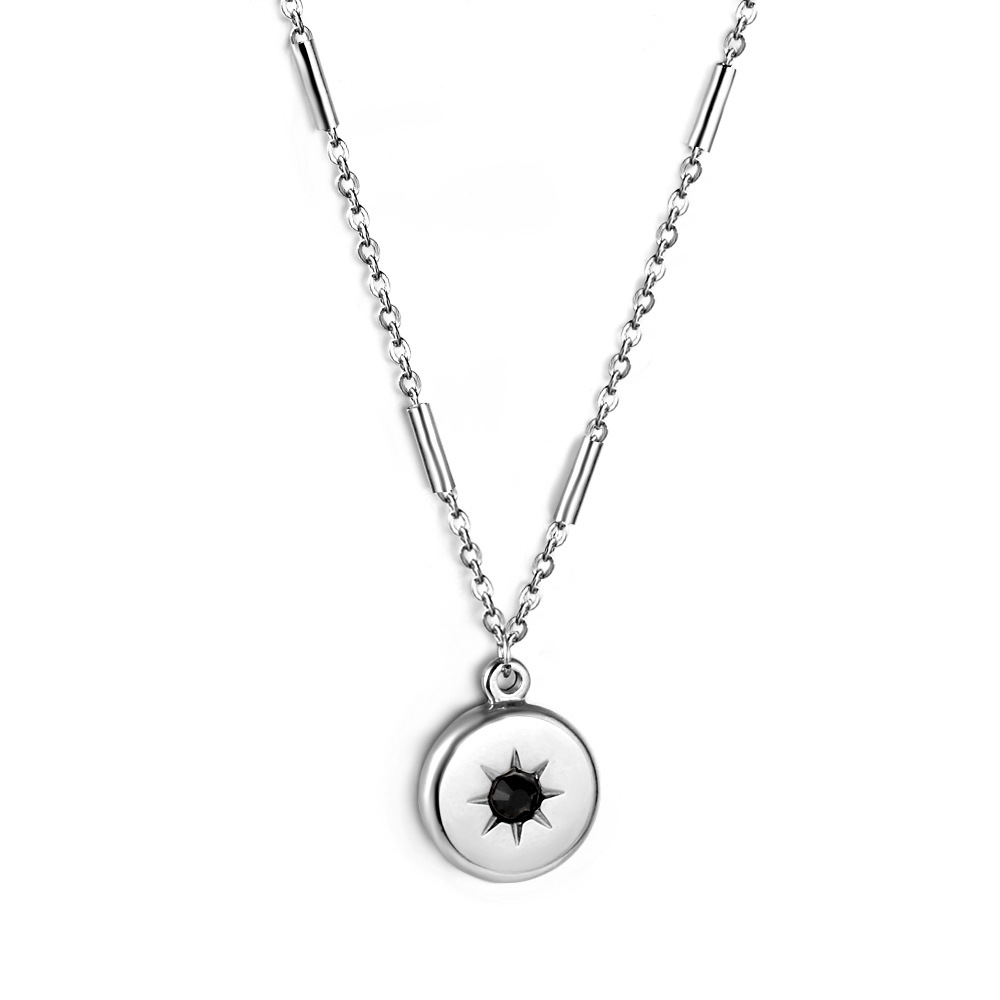 3:Round pendant with black diamond NE2B340BS