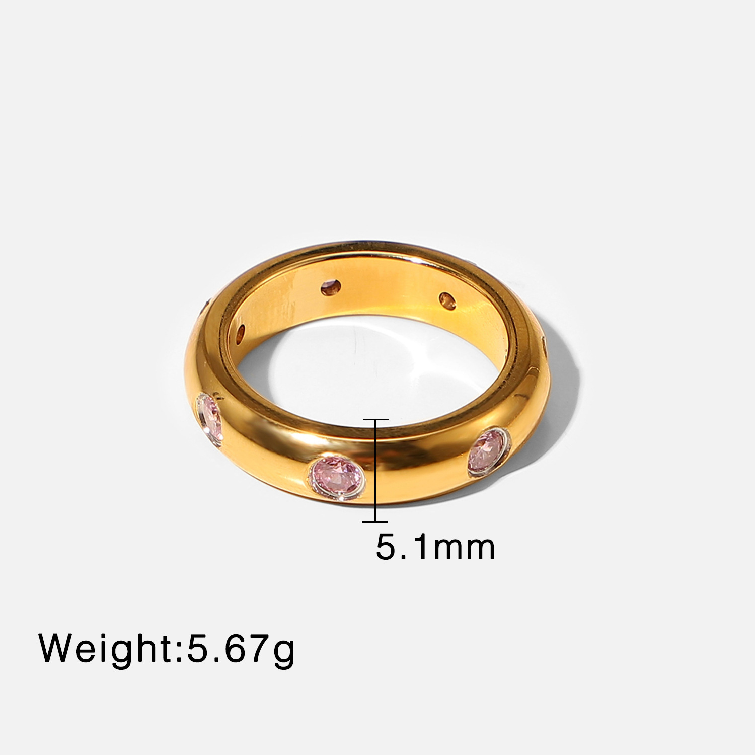 Gold Powder Zircon Ring No. 7