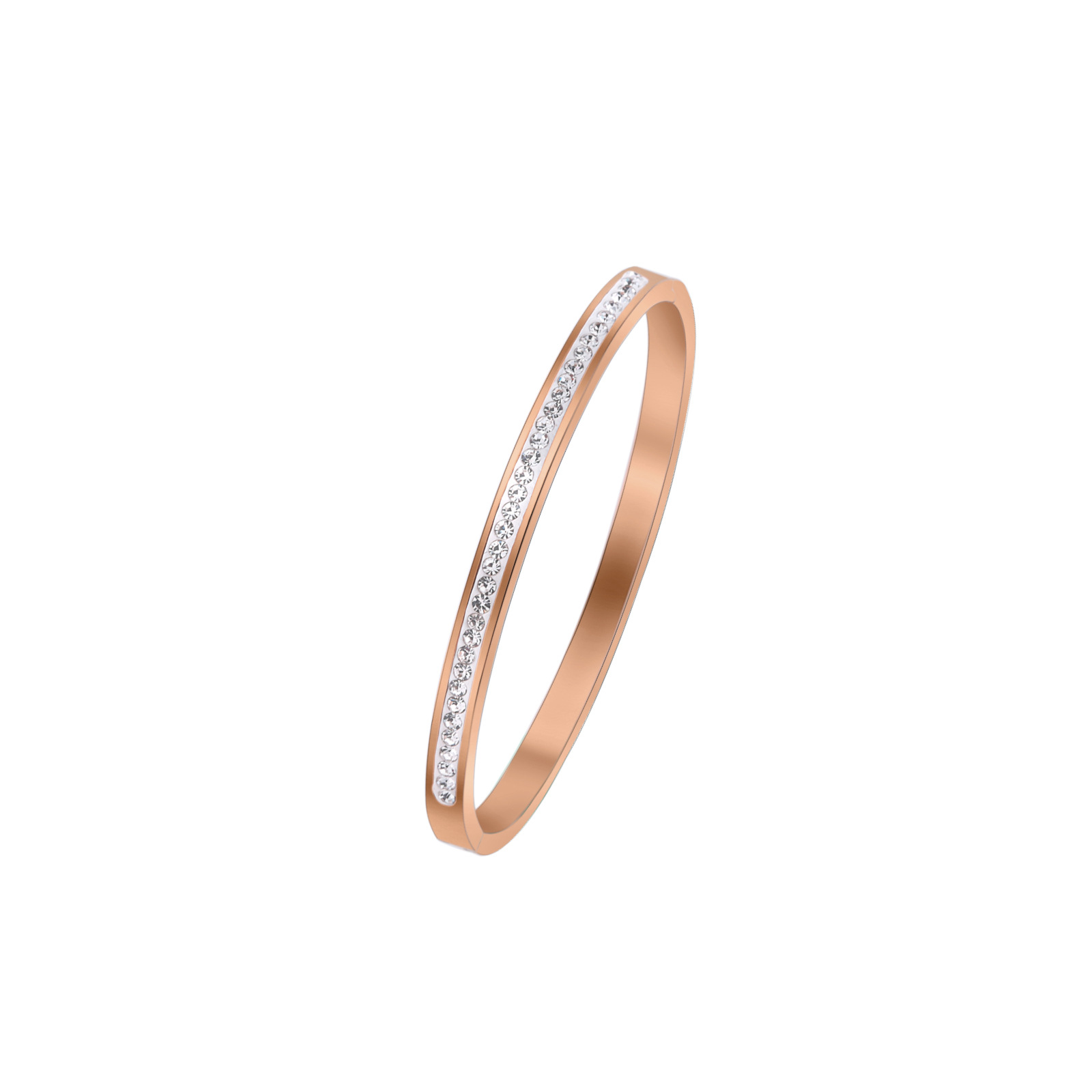 3:4mm rose gold single row diamond