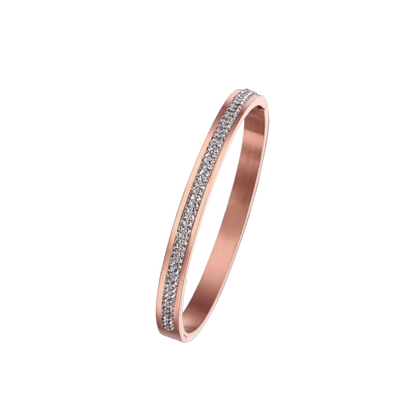 6:6mm rose gold double row diamond