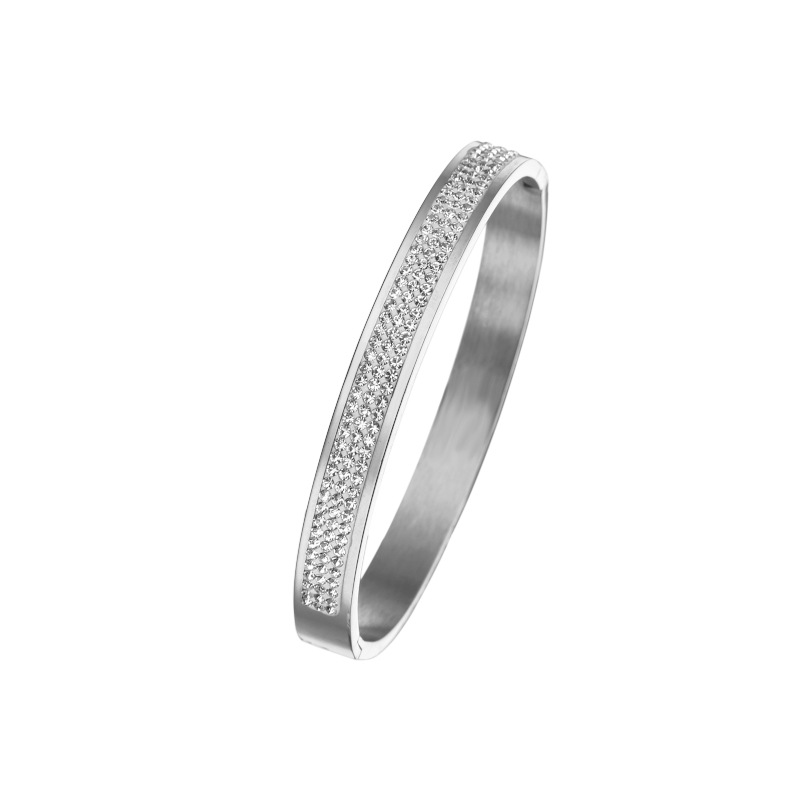 7:8mm silver triple row diamond