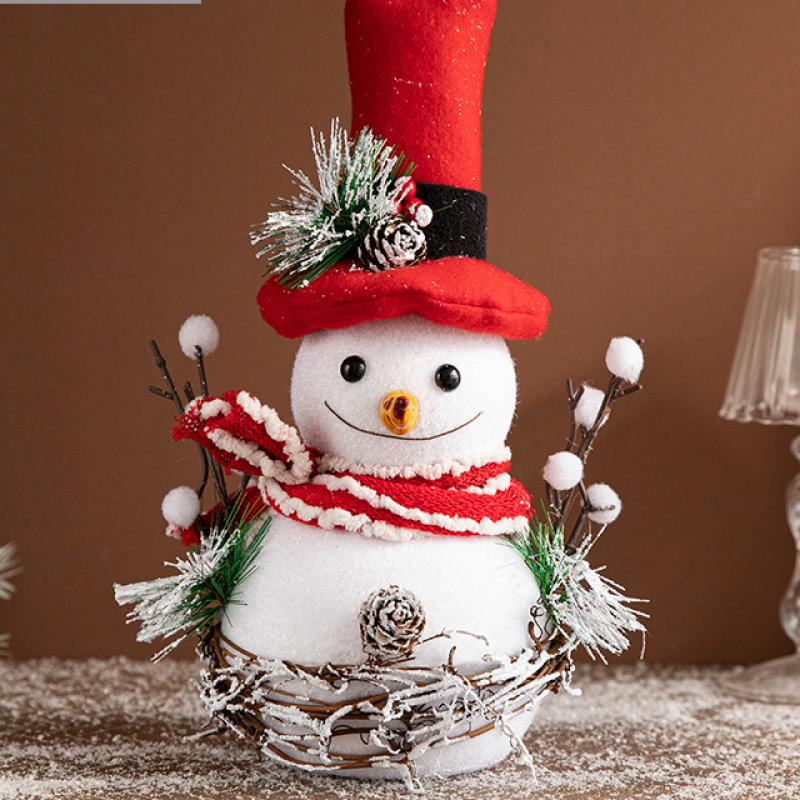 Red Hat Snowman A:18x13x26cm