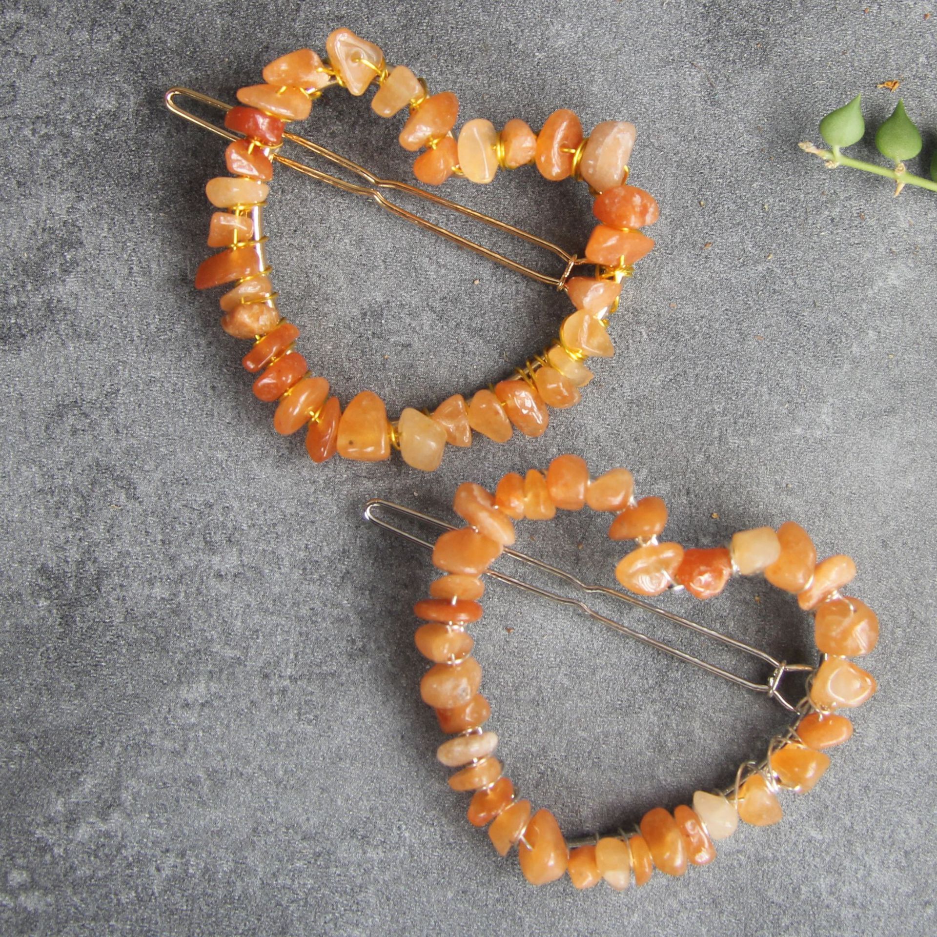 Red Aventurine Gold heart