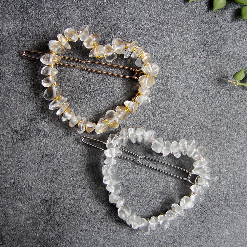 Clear Quartz Gold heart