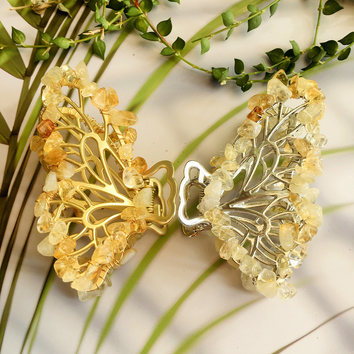 Citrine Gold hair clip