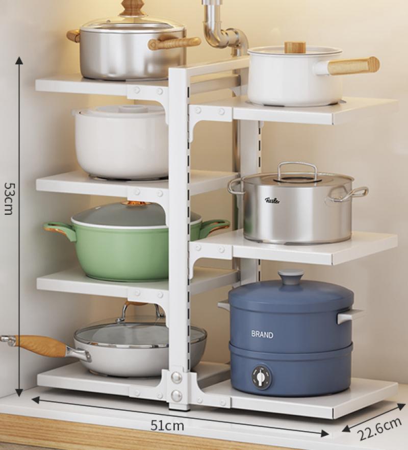 White bilateral 3 layer 4 layer bottom pot rack