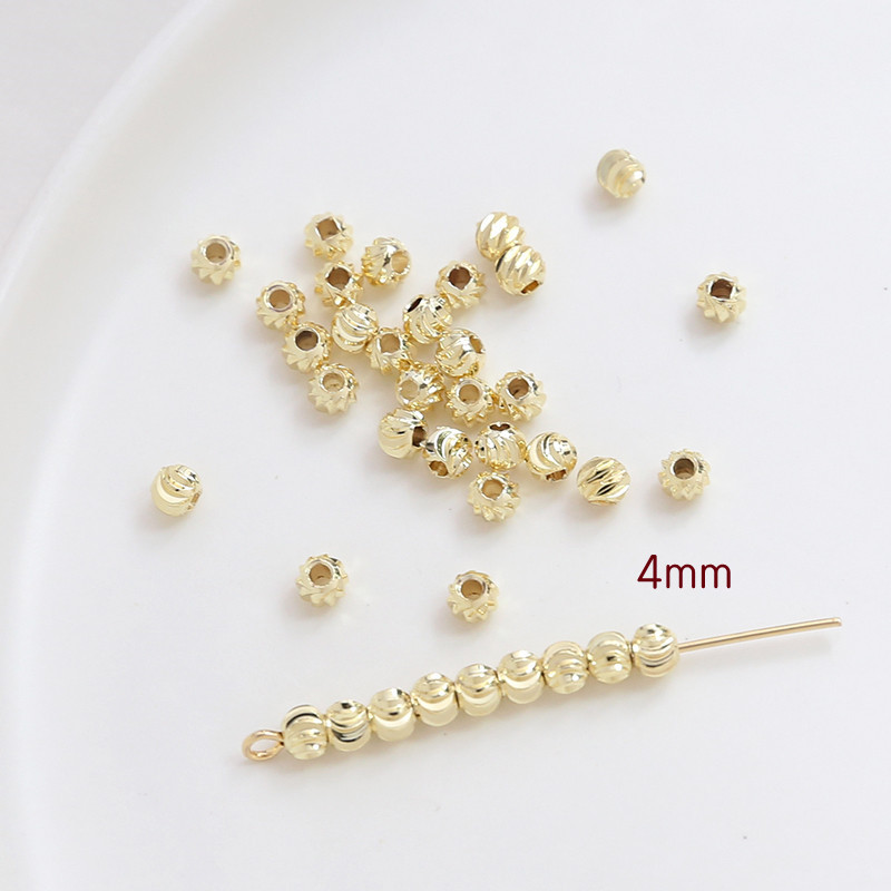 Transverse grain 4mm 14K gold