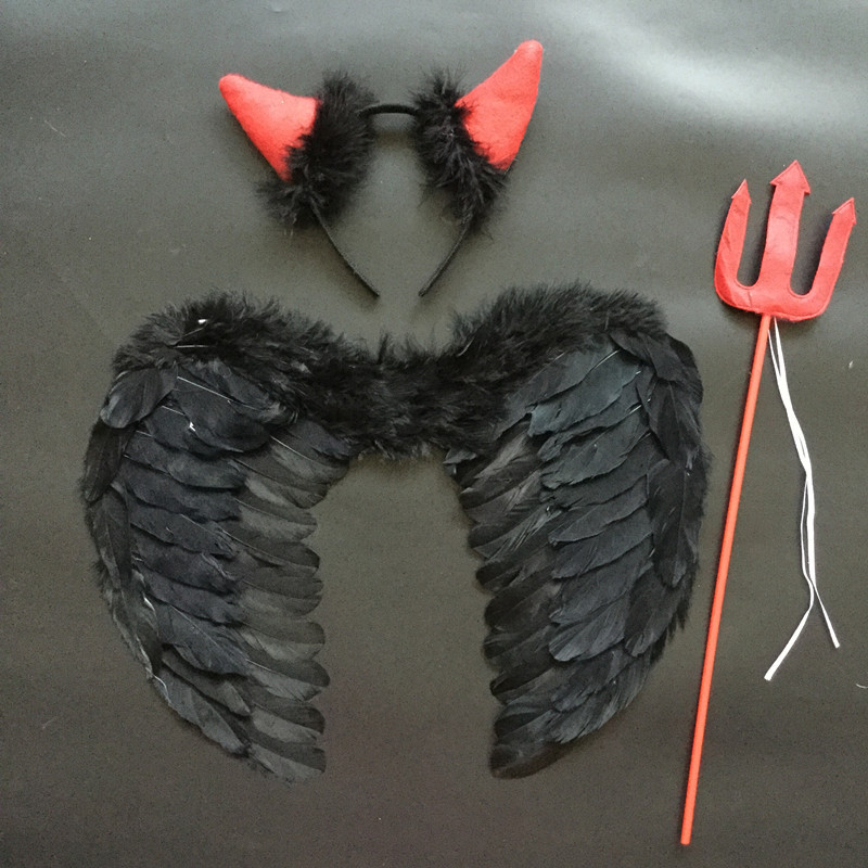 Small 45x35cm black Demon three-piece set