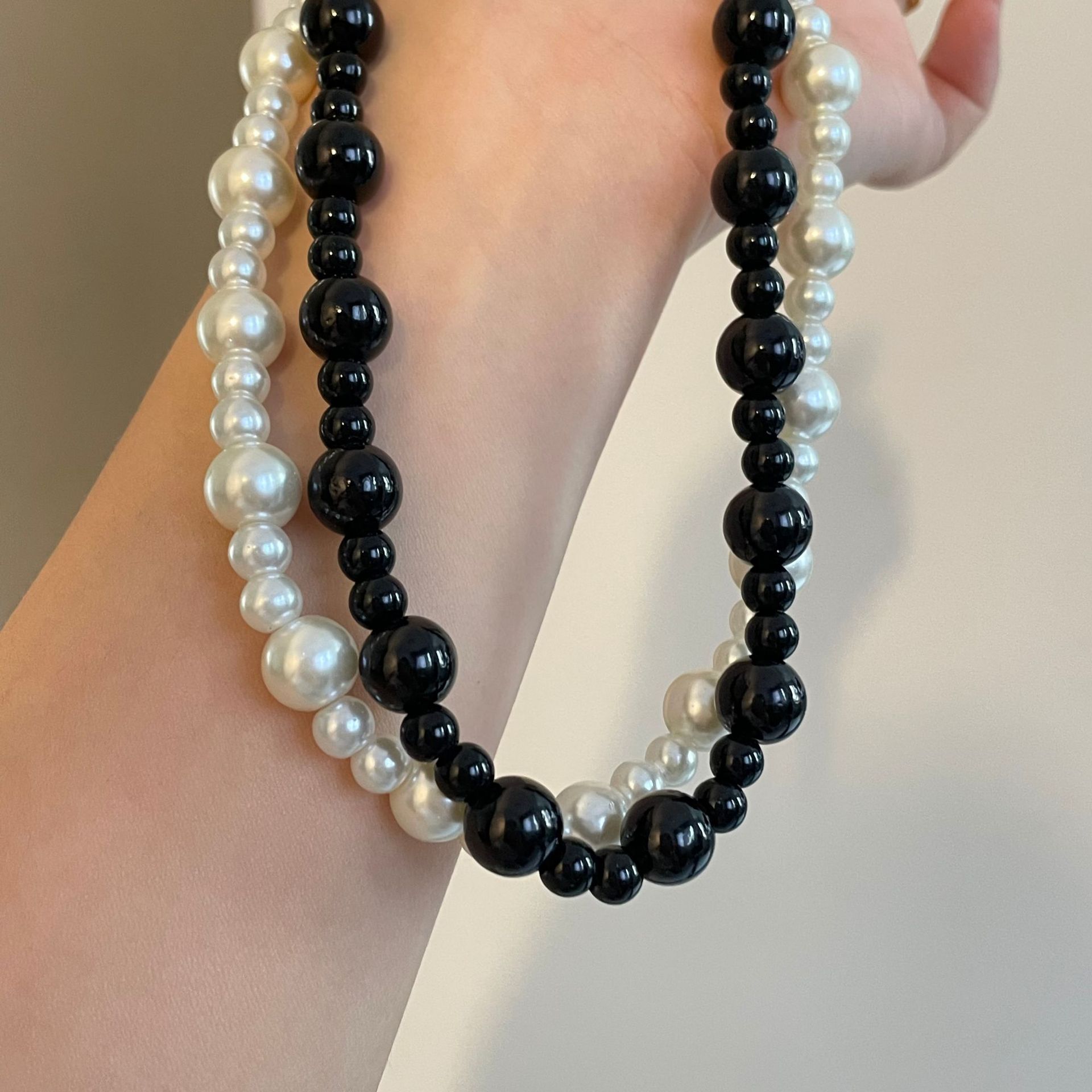 Black and white beads