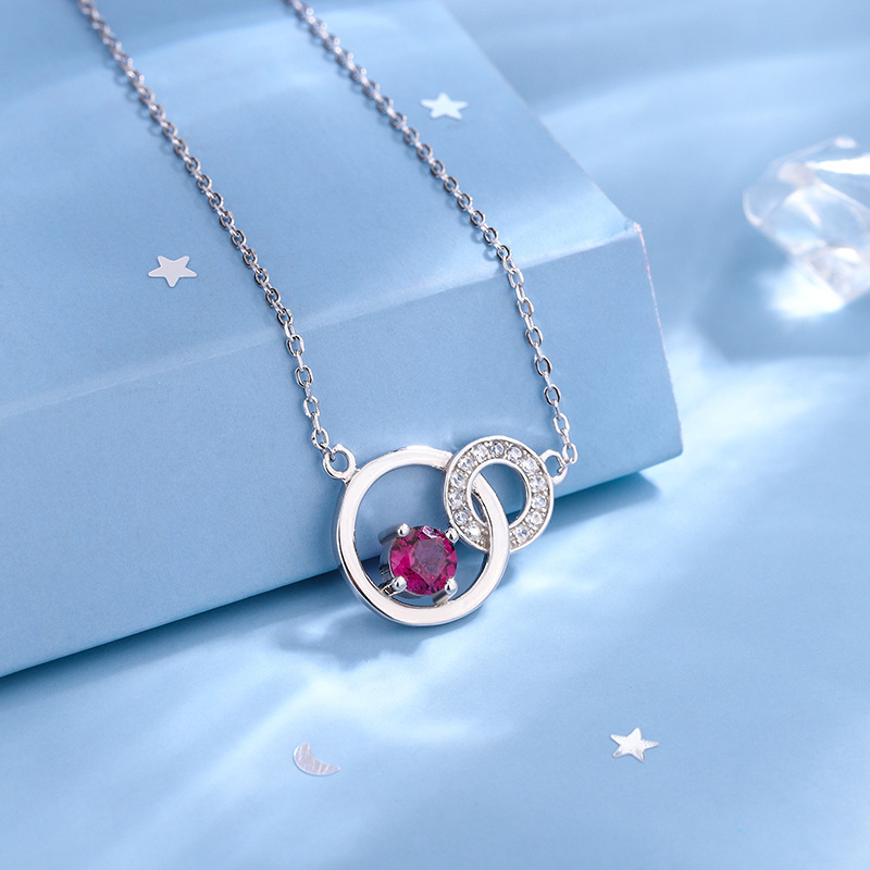 Garnet necklace platinum