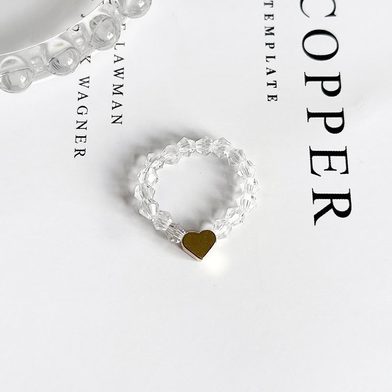 White rice bead love heart