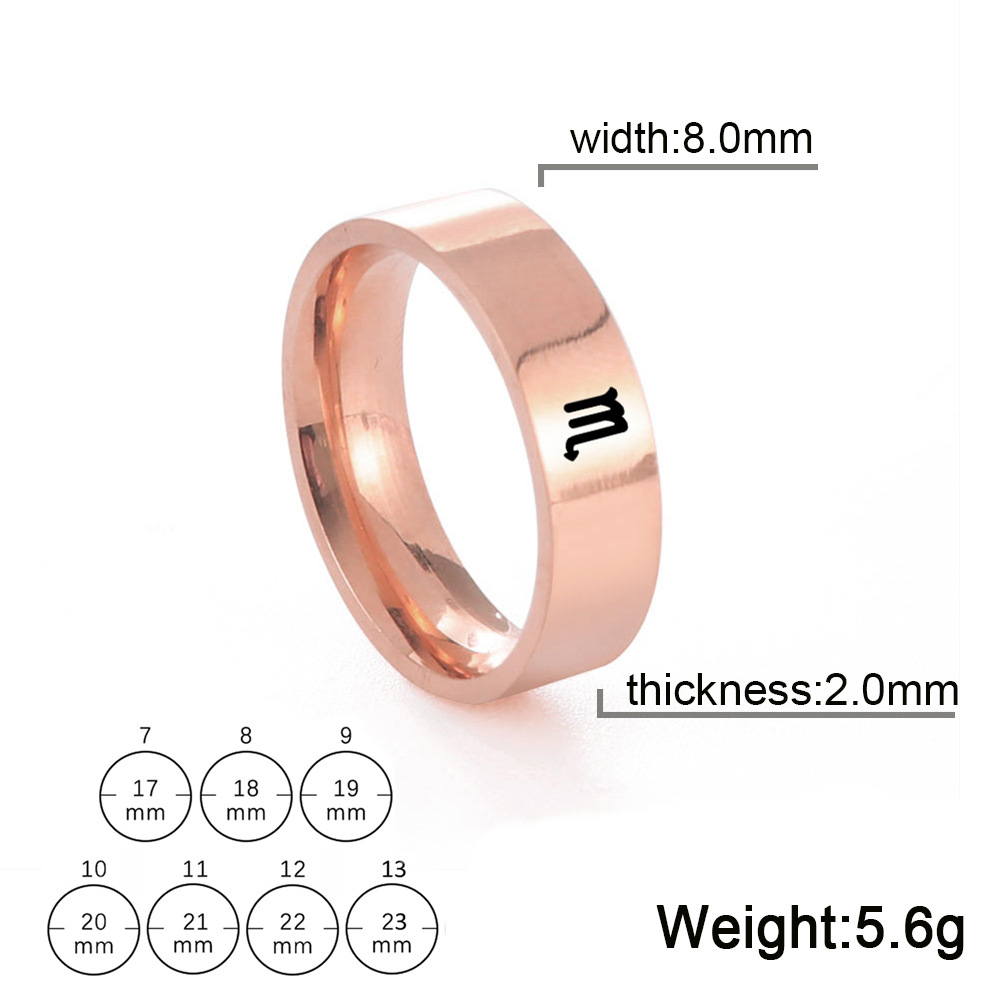 Rose gold 8mm US Size #7