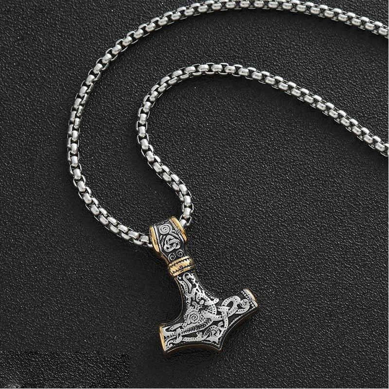 Thor hammer gold“Single drop”-43 * 31 mm