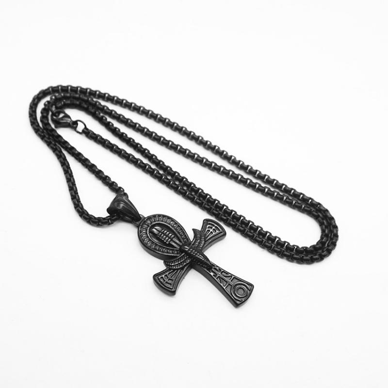 Black with 60cm square pearl chain