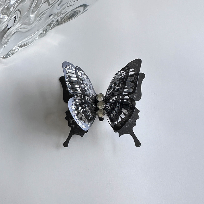 Black diamond butterfly bobby pin