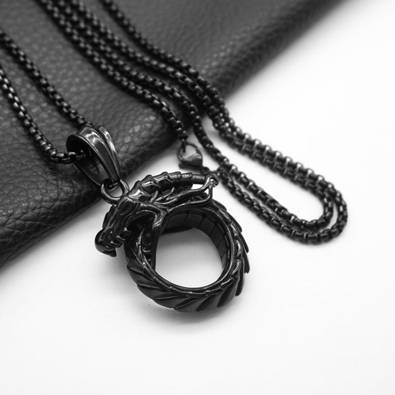 Black with 60cm square pearl chain