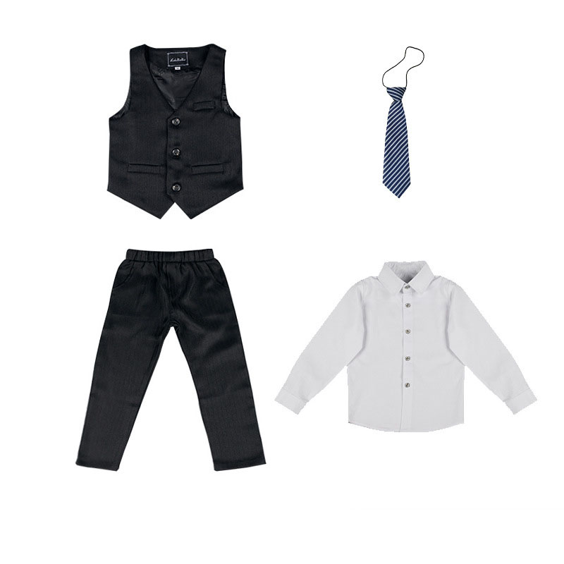 black vest 4-piece set