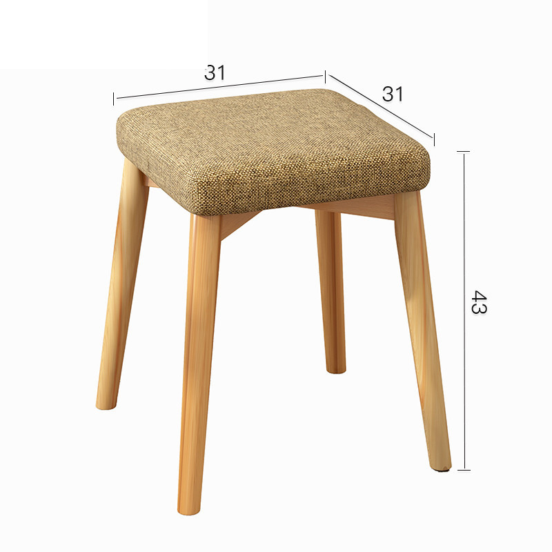 Brown-wooden square stool