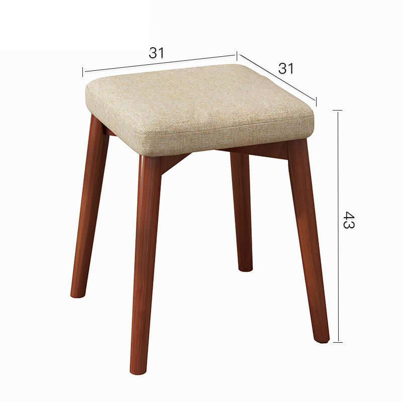 Beige-brown square stool