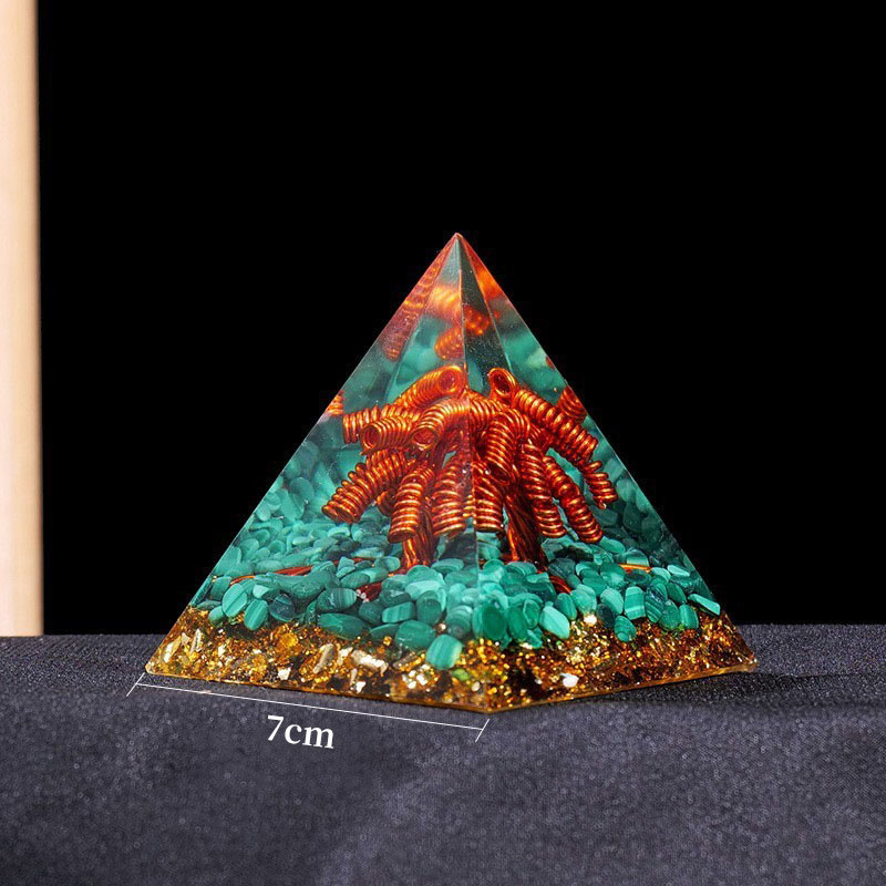 7cm malachite copper tree