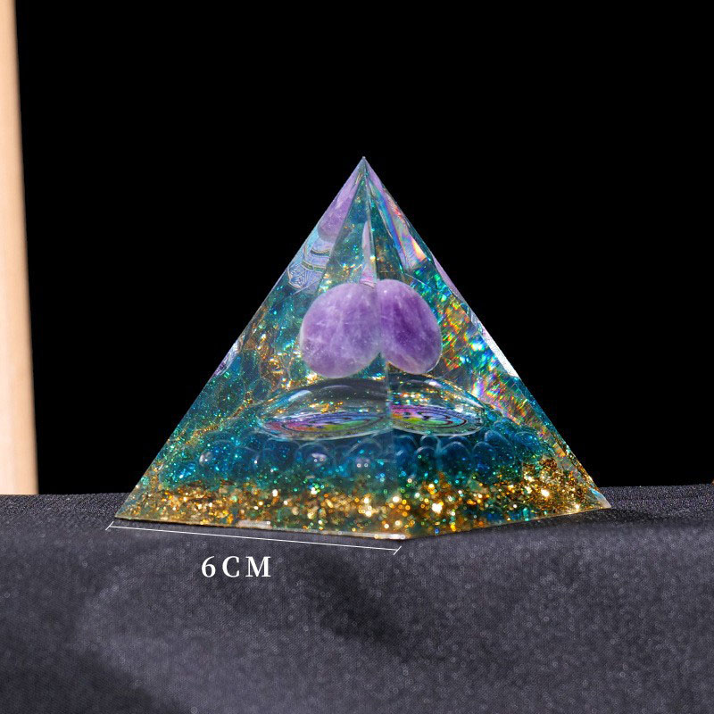 6cm amethyst ball blue gravel base