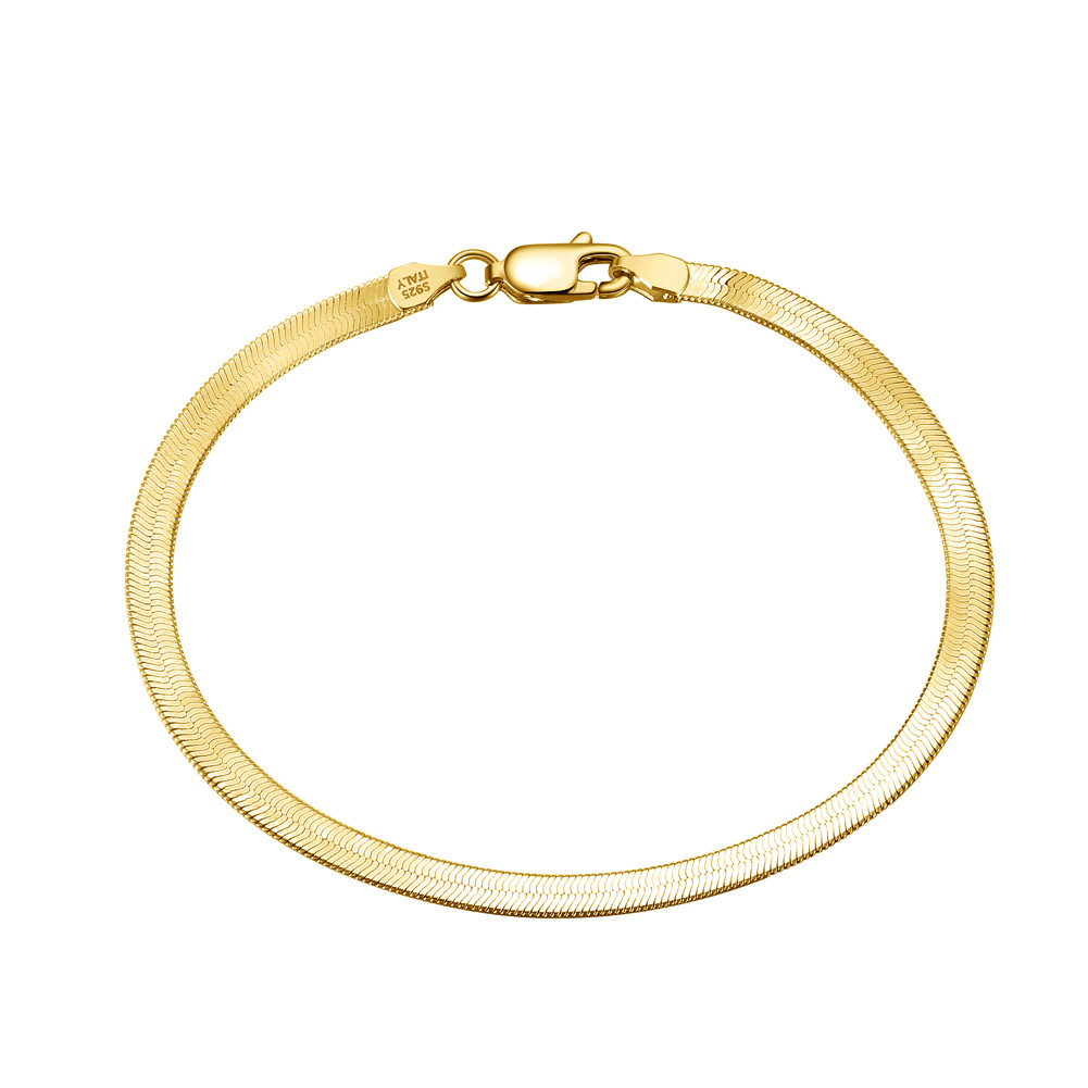 8:18K gold 3mm wide, 20cm long bracelet