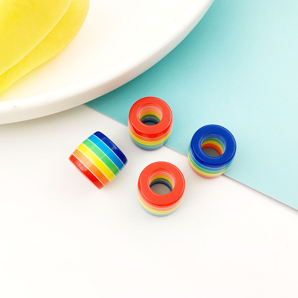 6:1 striped wooden bucket bead 10x12mm-13223