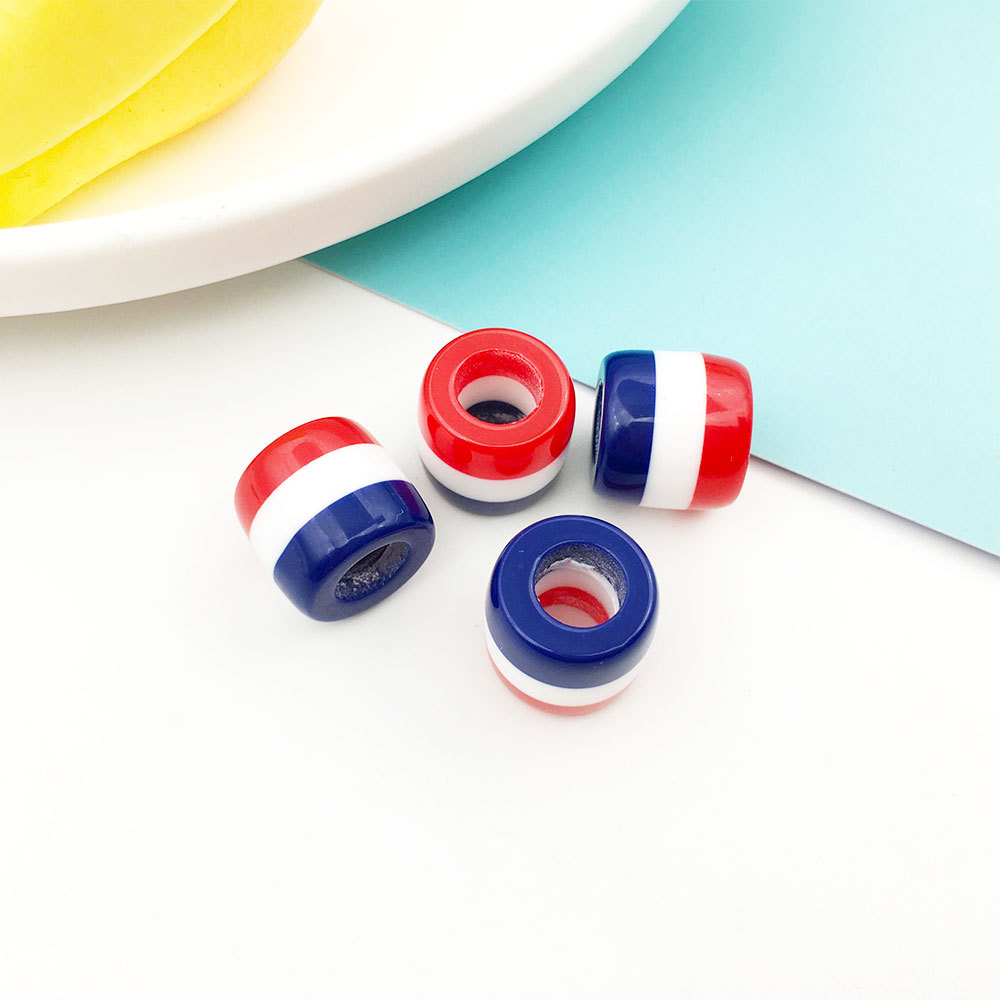 7:1 striped wooden bucket bead 10x12mm-13224