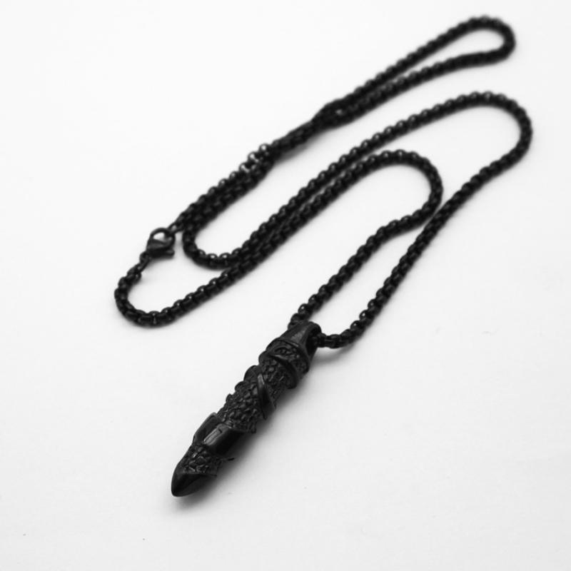 Black with 60cm square pearl chain