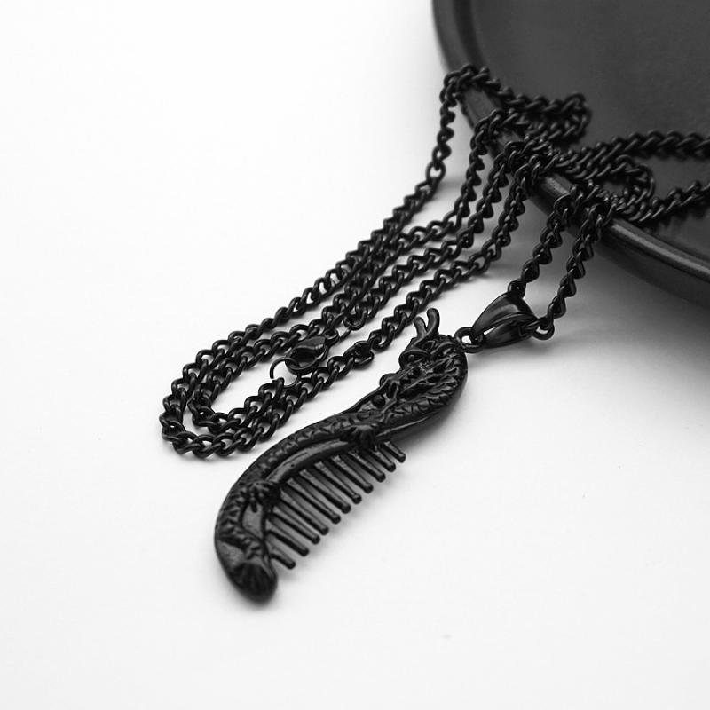 Black with 55cm Cuban chain