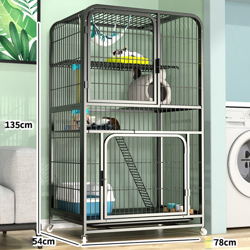 Black 137 # quadrate cat cage (78 * 55 * 137cm)