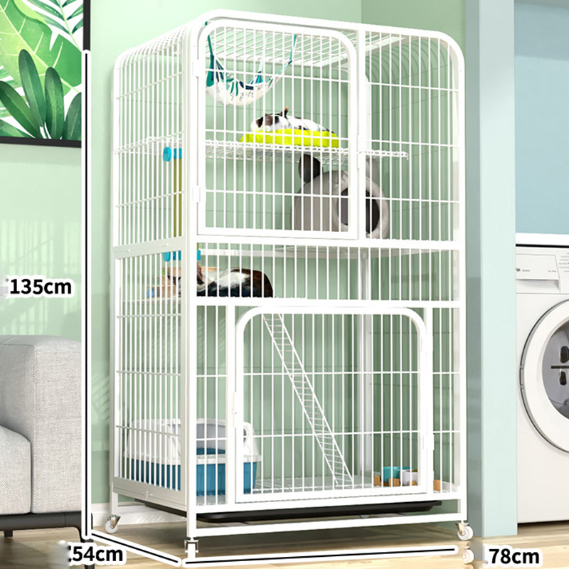 White 137 # quadrate tube cat cage 78 * 55 * 137cm