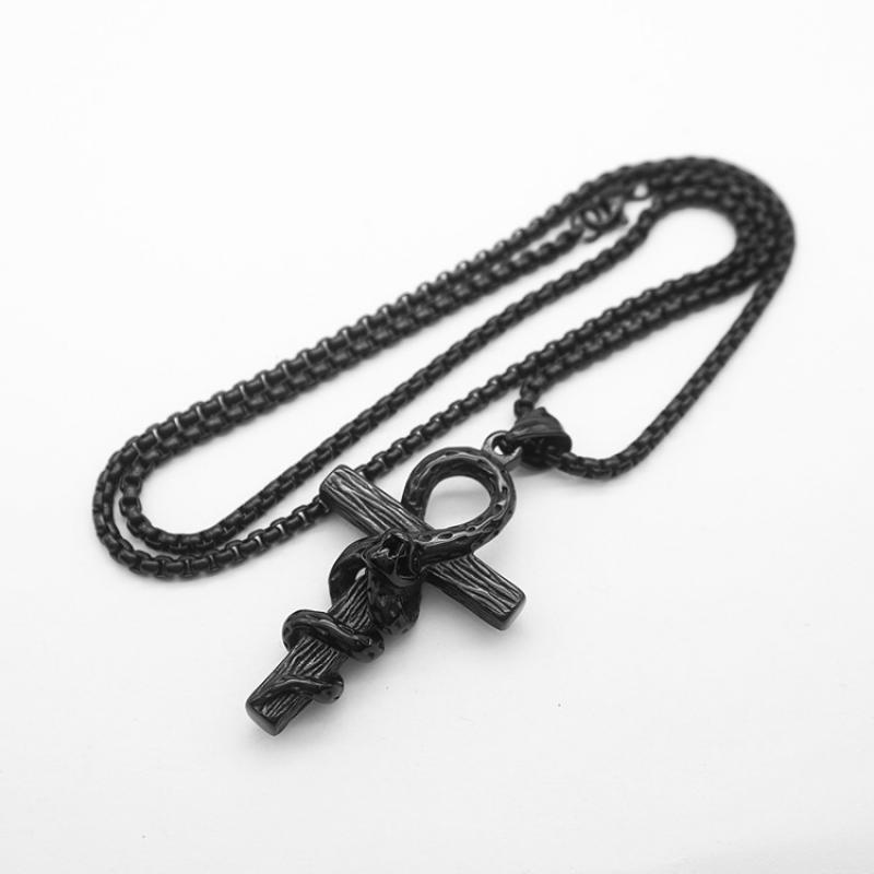 Black with 60cm square pearl chain