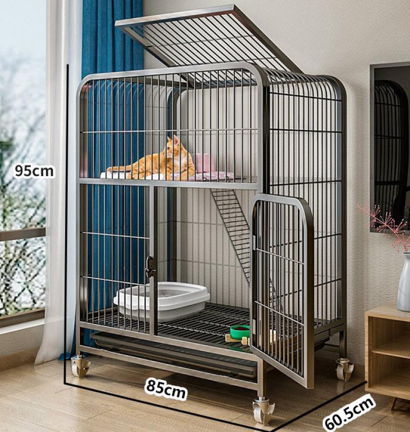 Black 95 # double square tube cat cage (85 * 60.5 * 95cm)