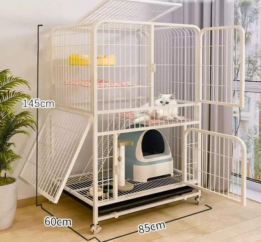 White 148 # quadrate tube cat cage (85 * 60 * 145cm)