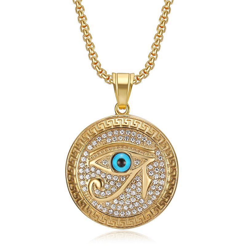 Gold single pendant 38x49mm