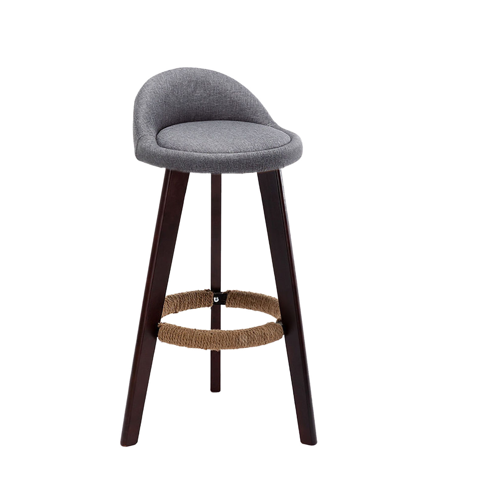 Brown feet sitting height 70cm- grey linen stool top