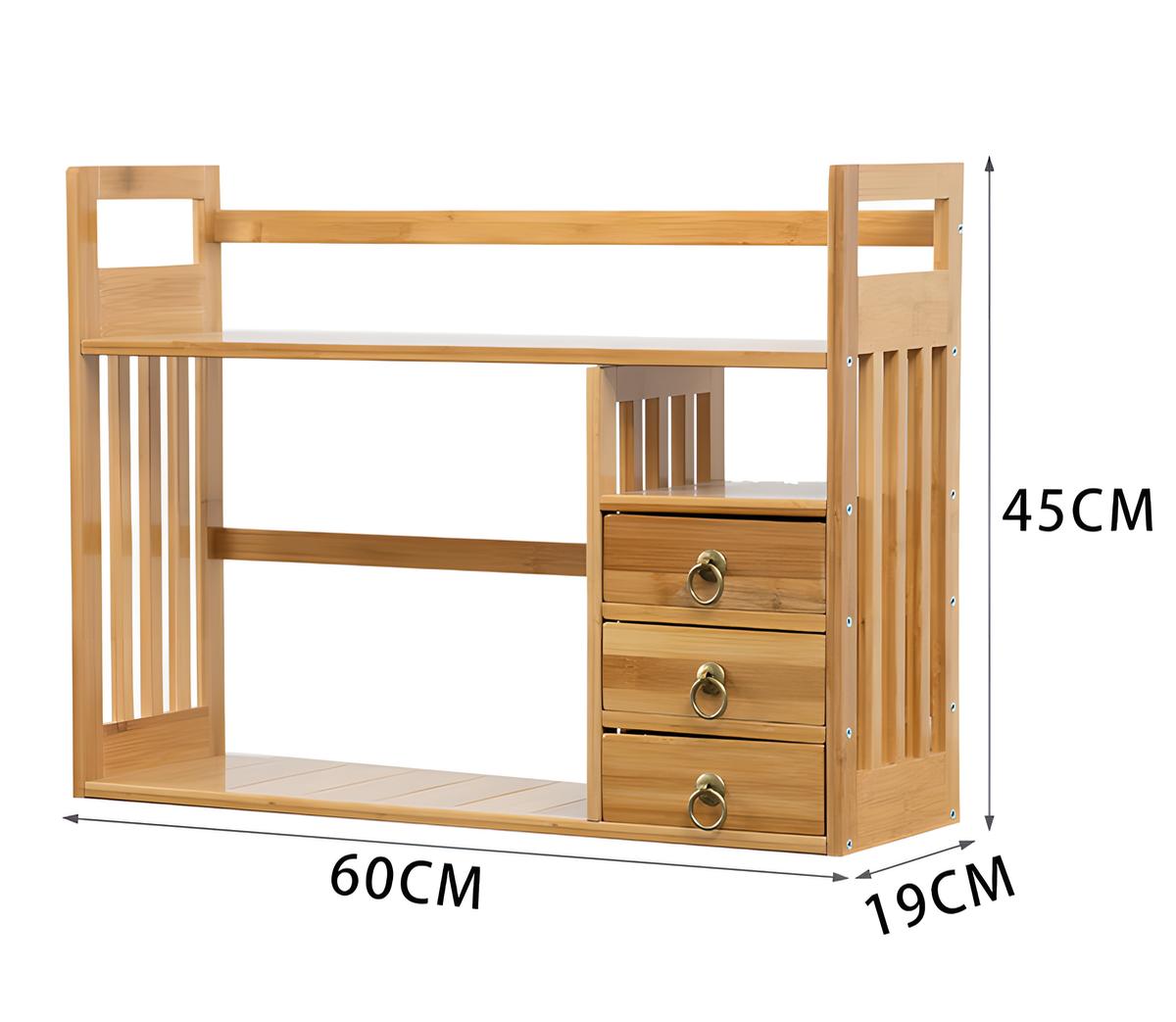 Simple desk bookshelf color 60 three drawer [ drawer left and right optional ]