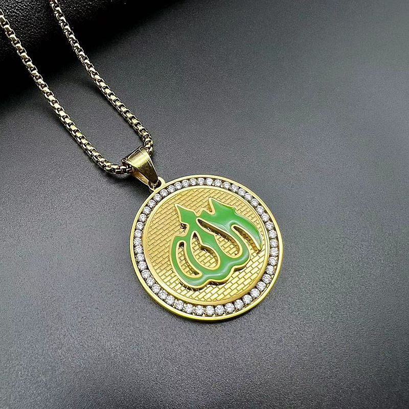 Gold single pendant 38x51mm