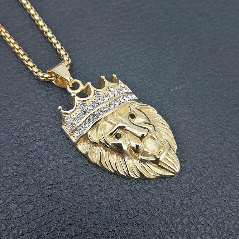 Gold single pendant 29x56mm