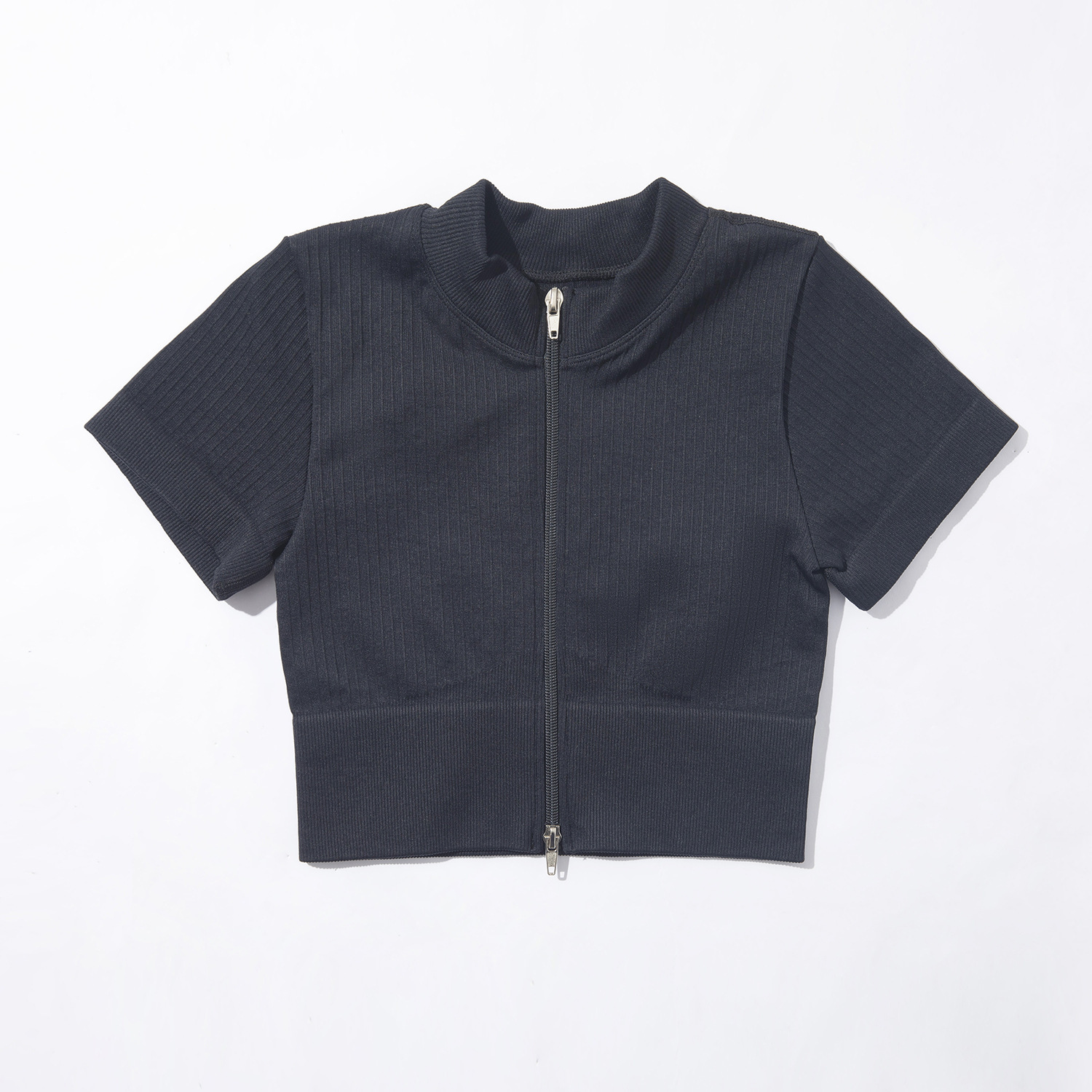 Black zip-up short sleeves