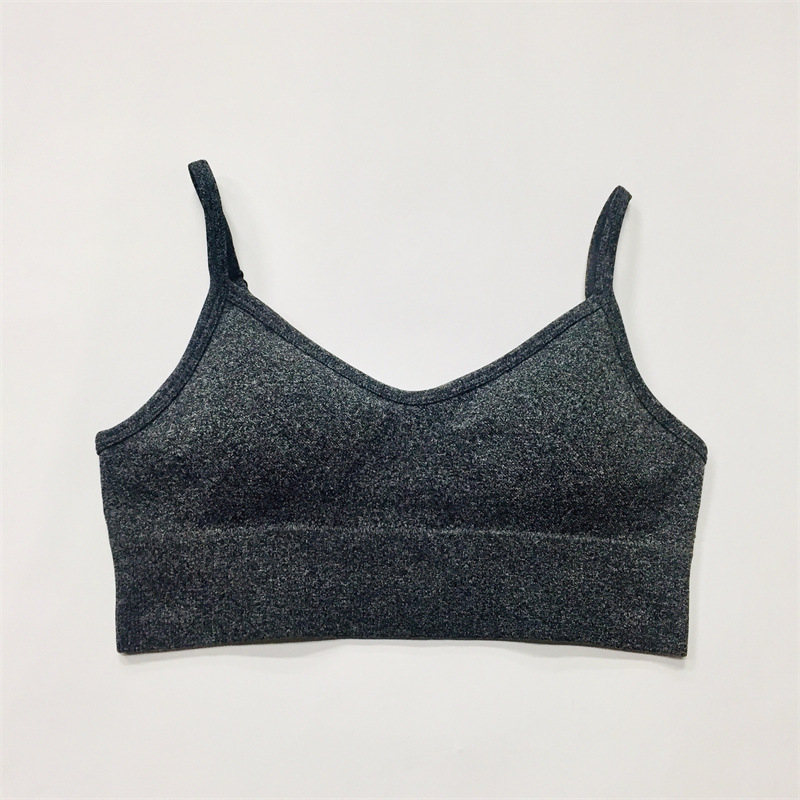 Black gray halter bra