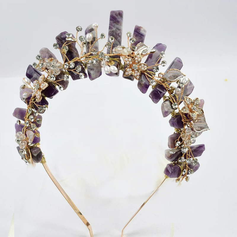 Amethyst gold thread gold flowers