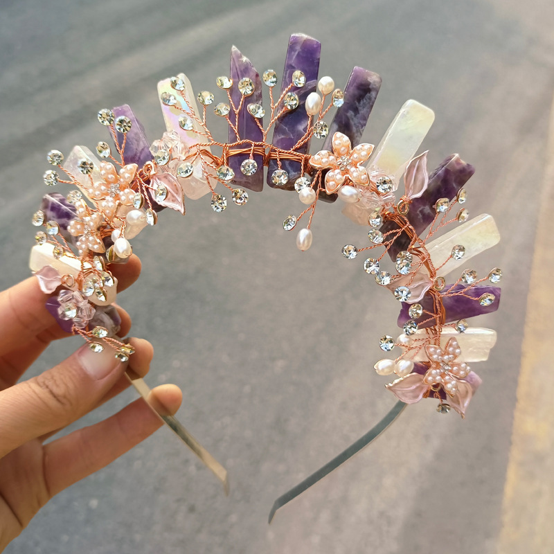 9:Amethyst   White crystal color   rhinestone flowers